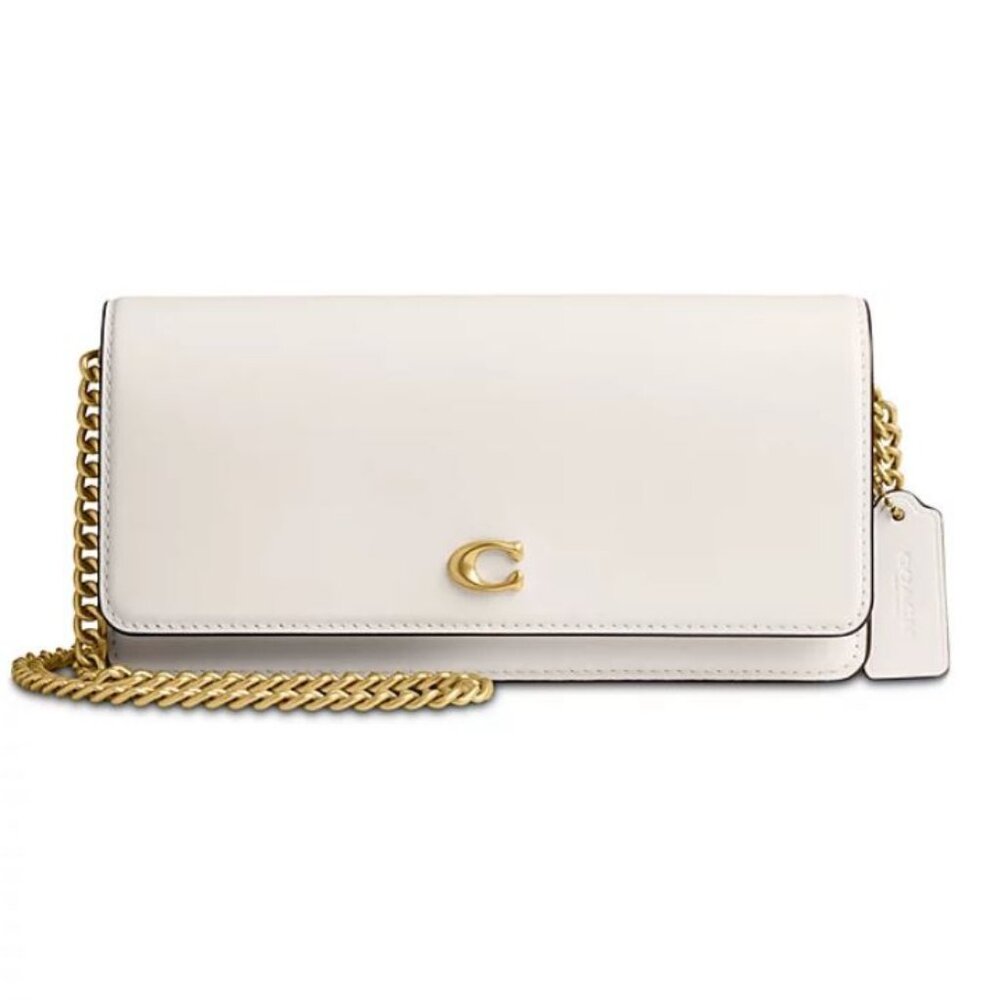 Coach Evie wallet on chain leather small crossbody bag - Chalk/Off white